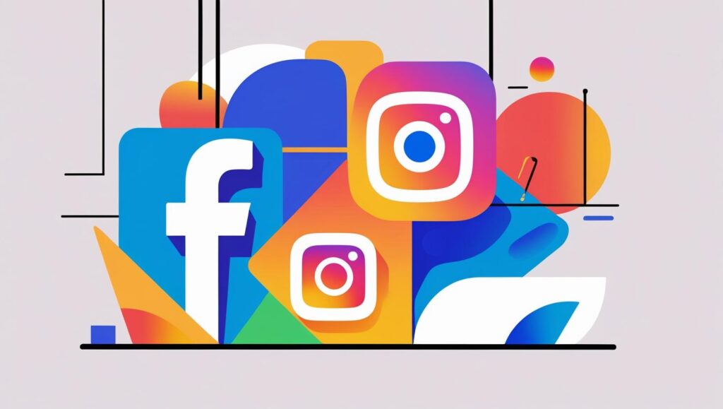 UMA IMAGEM CONCEITUAL DAS EMPRESAS DO GRUPO META FACEBOOK E INSTAGRAM