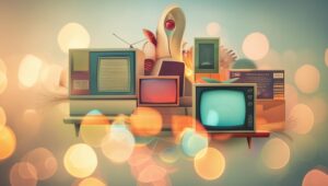 uma imagem conceitual de anuncios em TV e Radio alem de midias offline