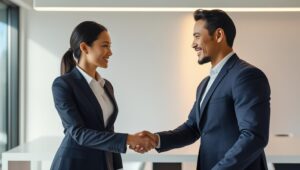 uma imagem de parceria em negocios moderna